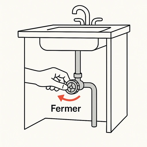 Couper l'eau au robinet d'arret
