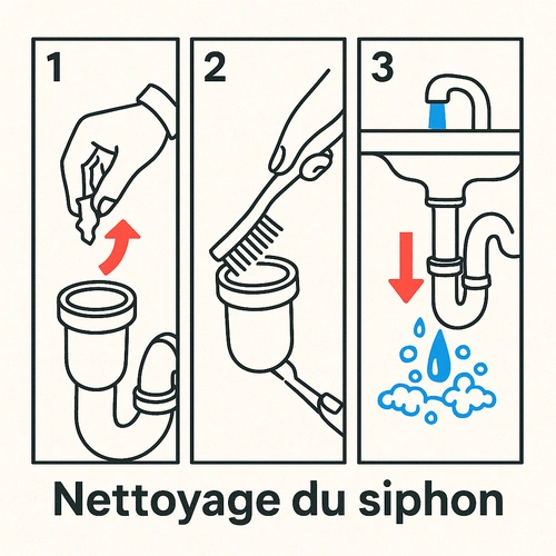 Nettoyage du siphon