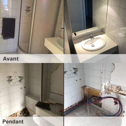 Avant : Ancienne salle de bain à rénover à Grenoble