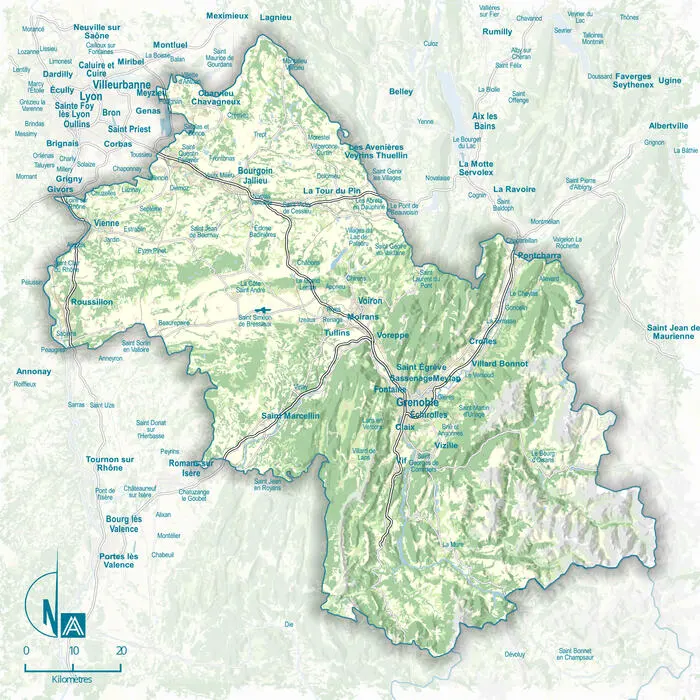 Carte des zones d'intervention de Plombier Grenoble SAM